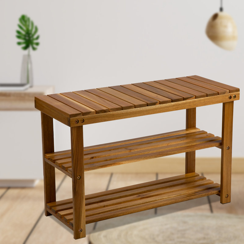 Millwood Pines 3-Tier Solid Wood Shoe Rack &amp; Reviews | Wayfair